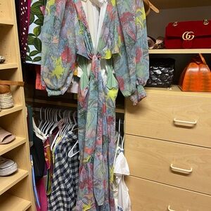 Alice + Olivia Green and Multicolor Floral Dress